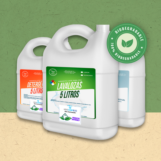 Pack A limpieza hogar (Detergente + Cloro Gel + Lavalozas) - Biodegradables