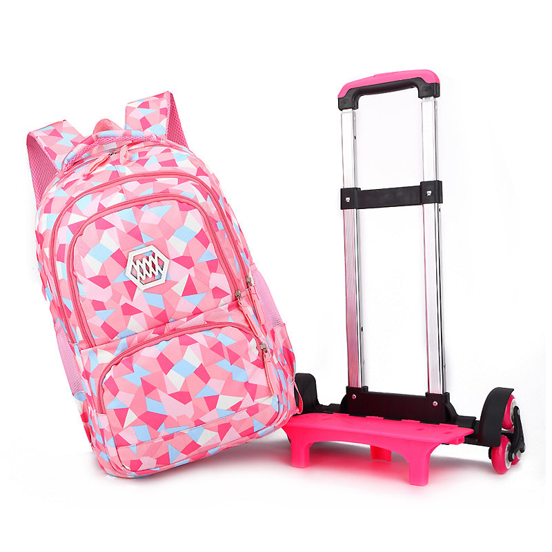Mochila con ruedas para niñas, capacidad escolar, bolsas de primaria con  ruedas, 6 Wheels-pink, Six Wheels